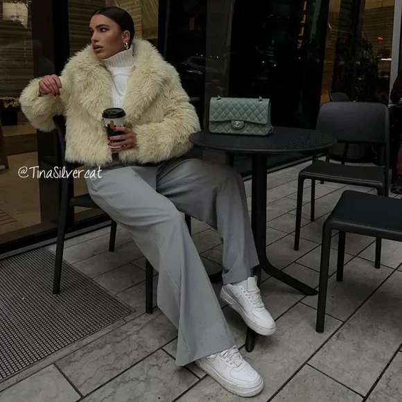 BLOGGER'S FAVE! Zara Faux Fur Coat NWT - Picture 5 of 17